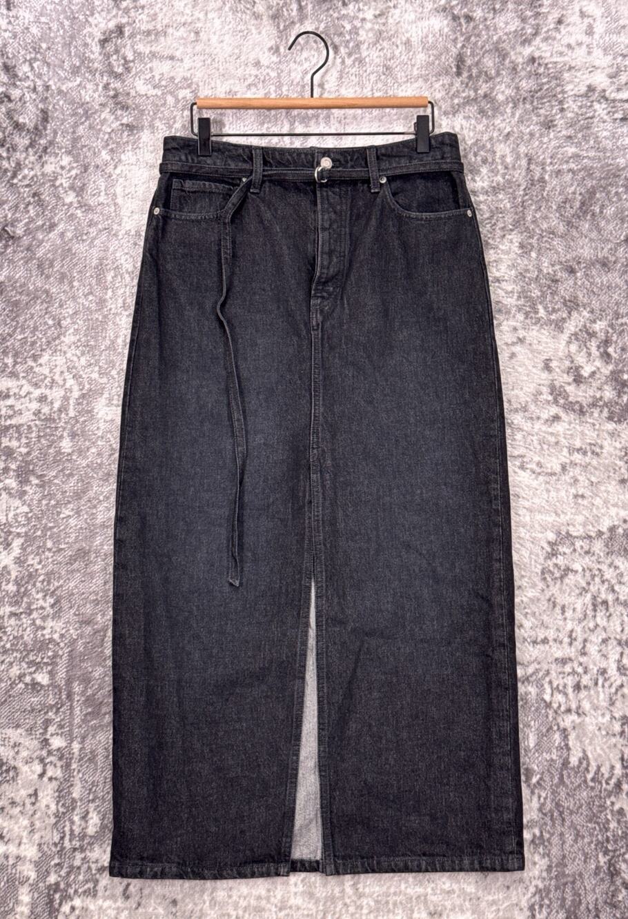 New Banana Republic Skirt 8 Womens High Rise Front Slit Dark Wash Denim Maxi
